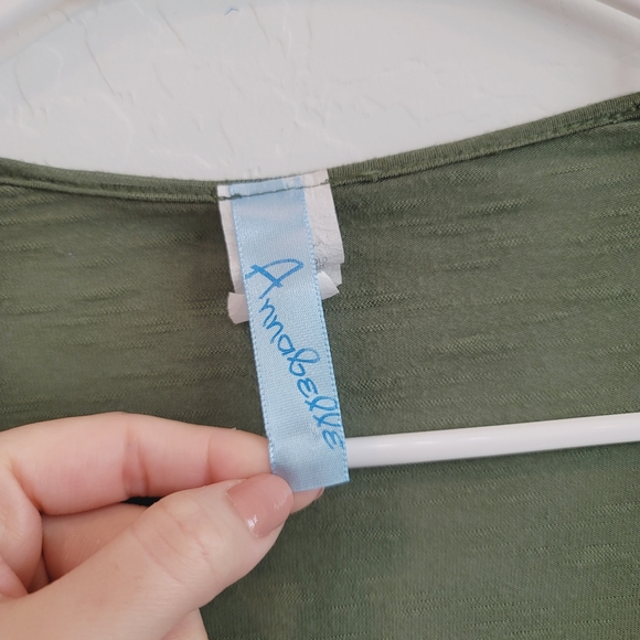 💕 Annabelle Open Front Green Cardigan Women's Size Large - Picture 10 of 13